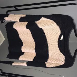black and tan striped sweater